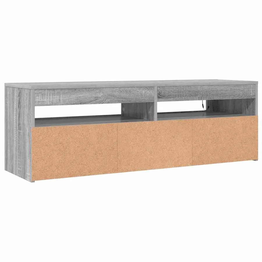 Meuble TV avec lumières LED sonoma gris 120x35x40 cm - 10