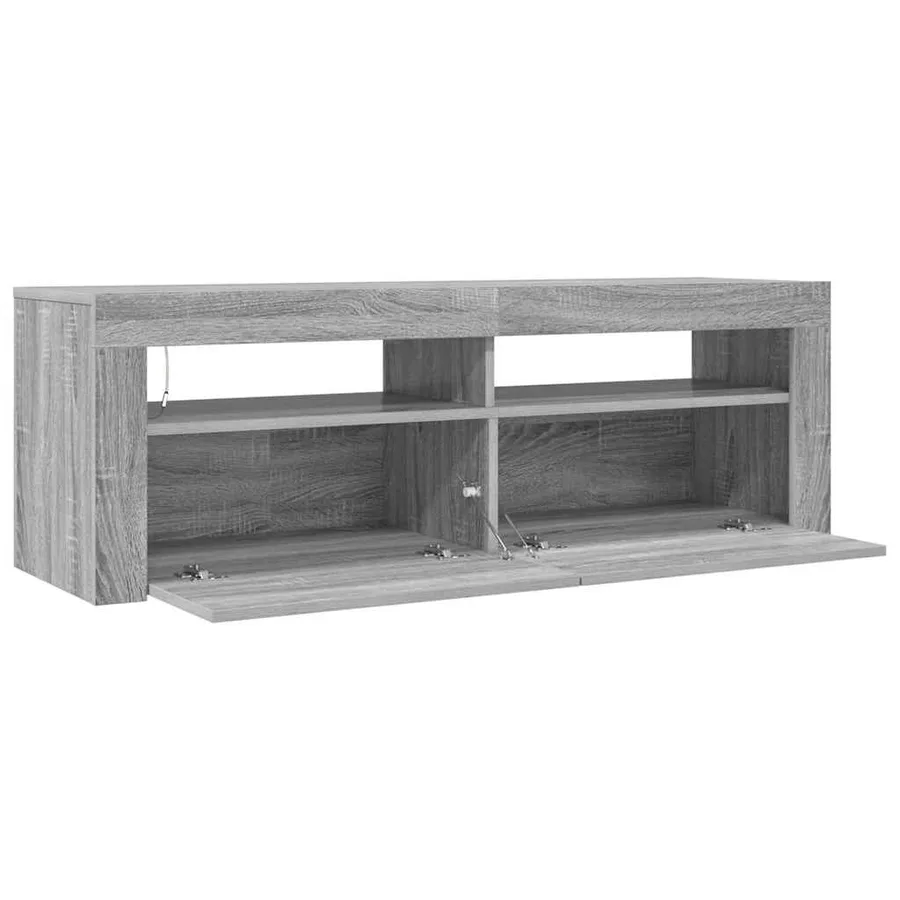 Meuble TV avec lumières LED sonoma gris 120x35x40 cm - 7