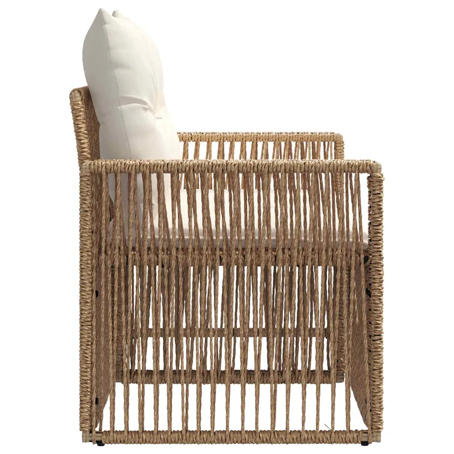 Canapé de jardin 2-Nombre de places Beige polyrotin - 5