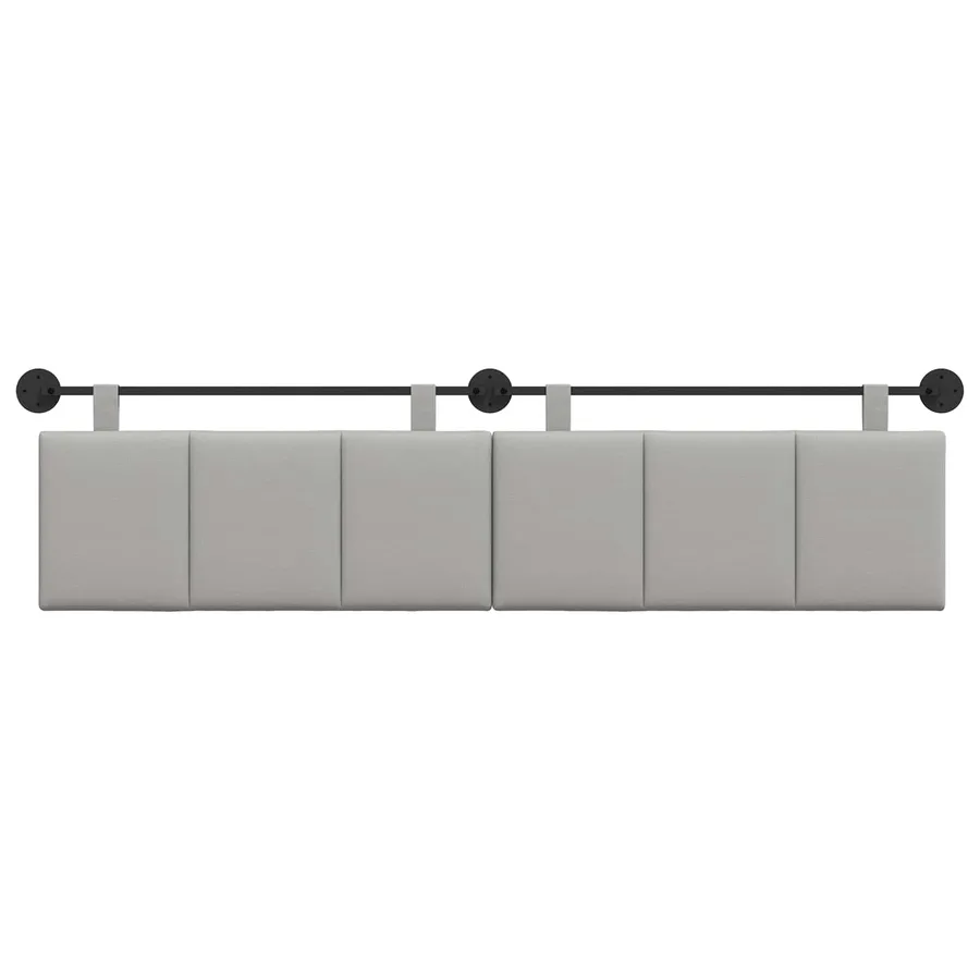 Tête de lit suspendue Gris nuage Tissu - 5