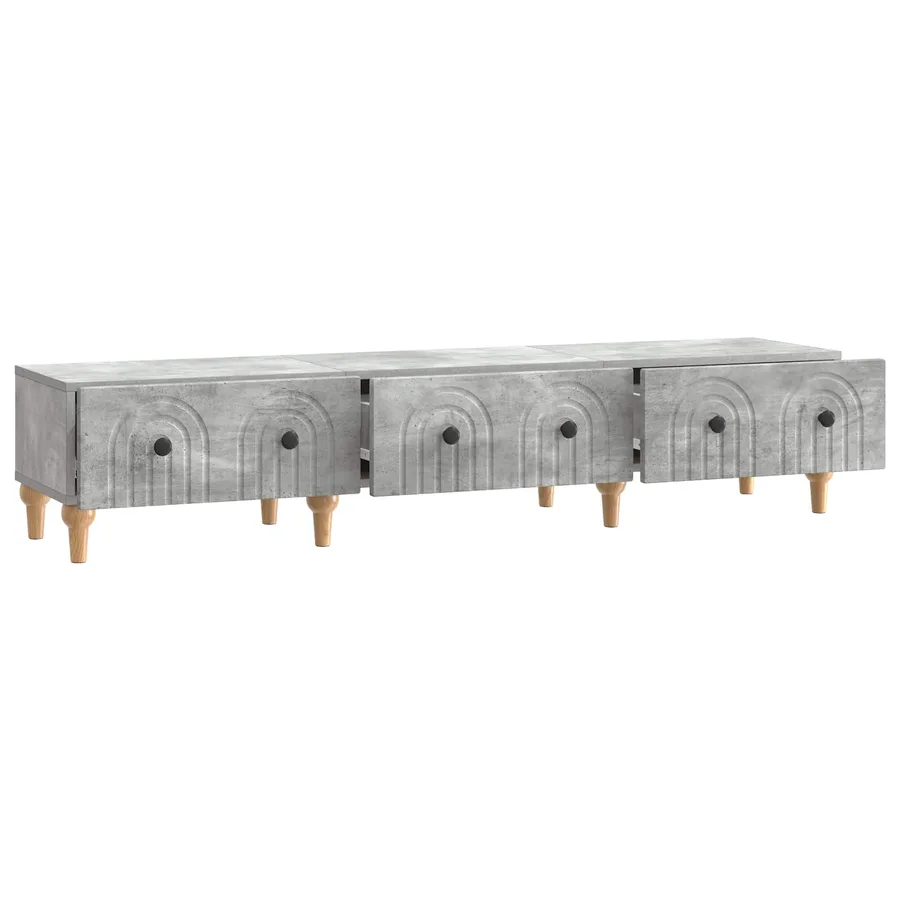 Meuble TV Gris béton 147 x 34,5 x 30 cm Bois d'ingénierie - 5