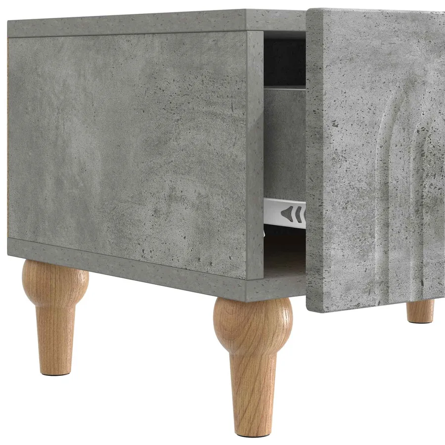 Meuble TV Gris béton 147 x 34,5 x 30 cm Bois d'ingénierie - 9