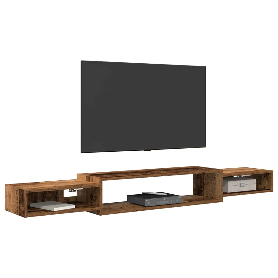 Meuble TV mural Montage mural Bois ancien 180 x 28 x 21 cm - 3