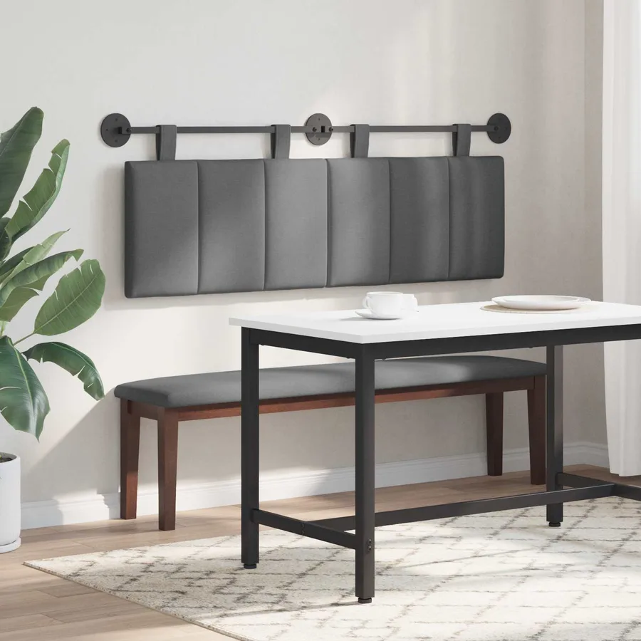 Tête de lit suspendue Gris foncé Tissu - 4
