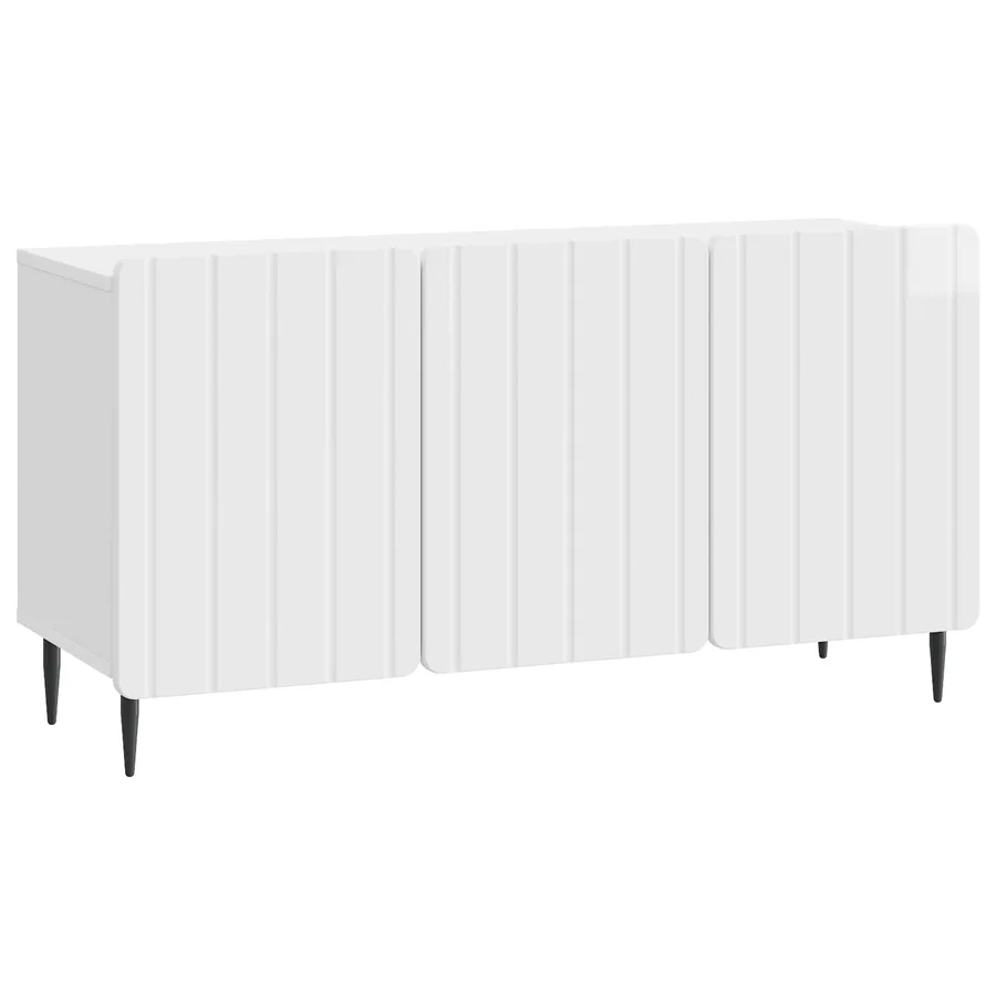 Meuble TV Blanc brillant 99 x 34,5 x 52 cm Bois d'ingénierie - 2