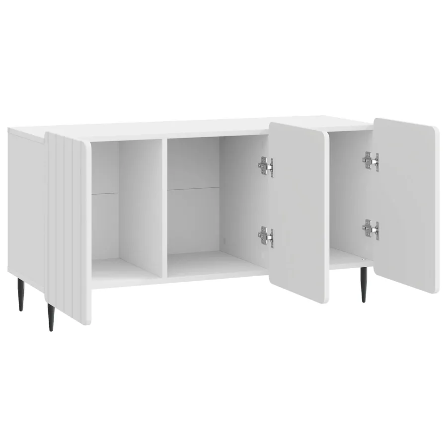 Meuble TV Blanc brillant 99 x 34,5 x 52 cm Bois d'ingénierie - 5