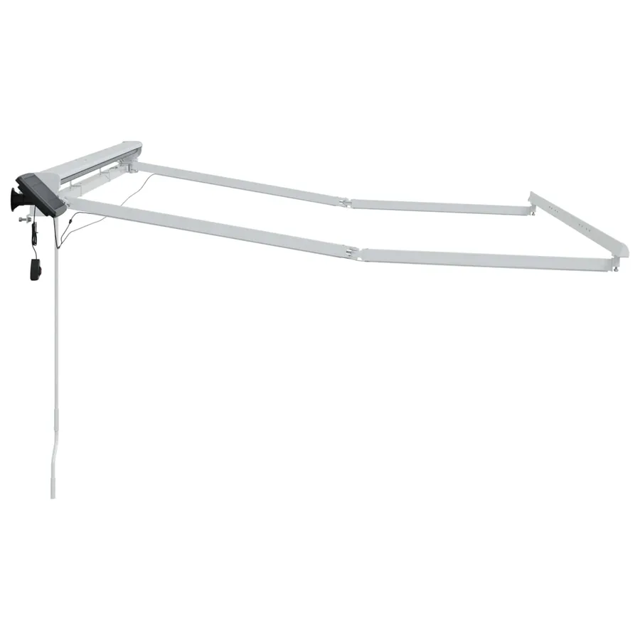 Cadre de store manuel avec LEDs Blanc 3 x 2,5 m Aluminium - 6