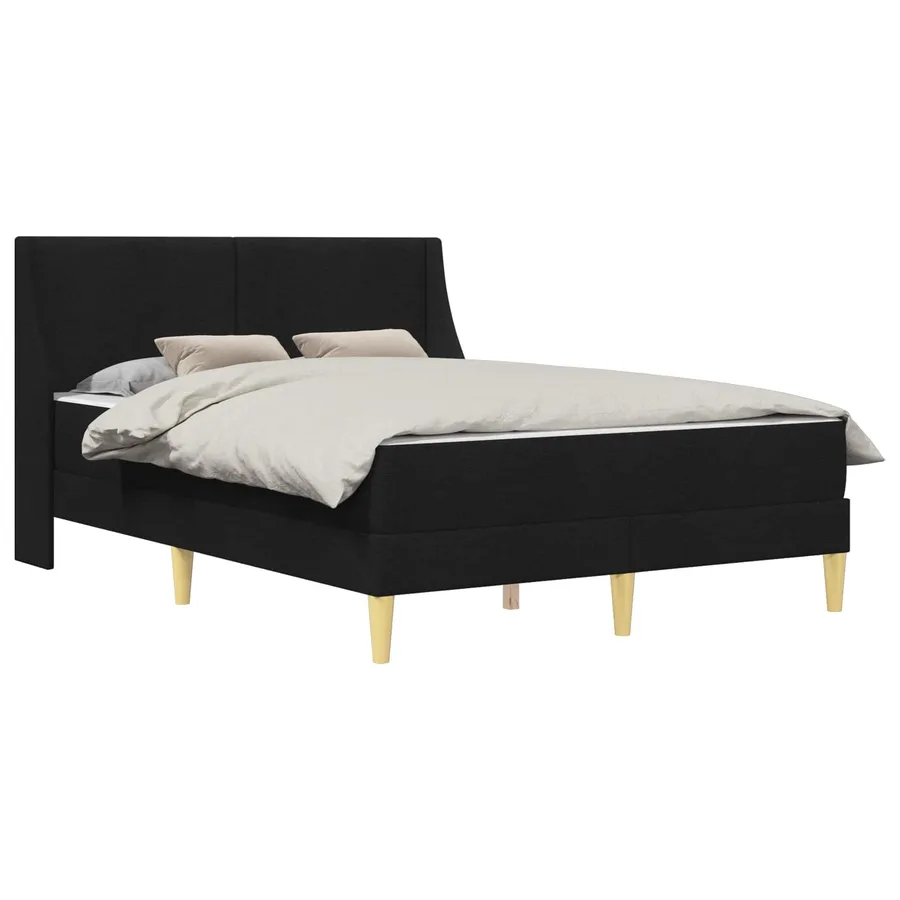 Cadre de lit avec matelas Noir 160 x 200 cm Polyester - 2