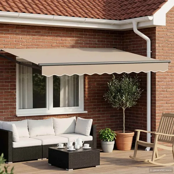 Auvent rétractable électrique Beige et Anthracite 3 x 2,5 m