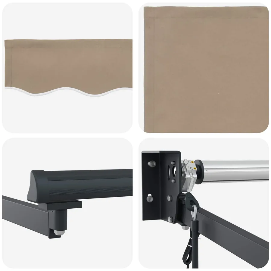 Auvent rétractable électrique Beige et Anthracite 3 x 2,5 m - 7