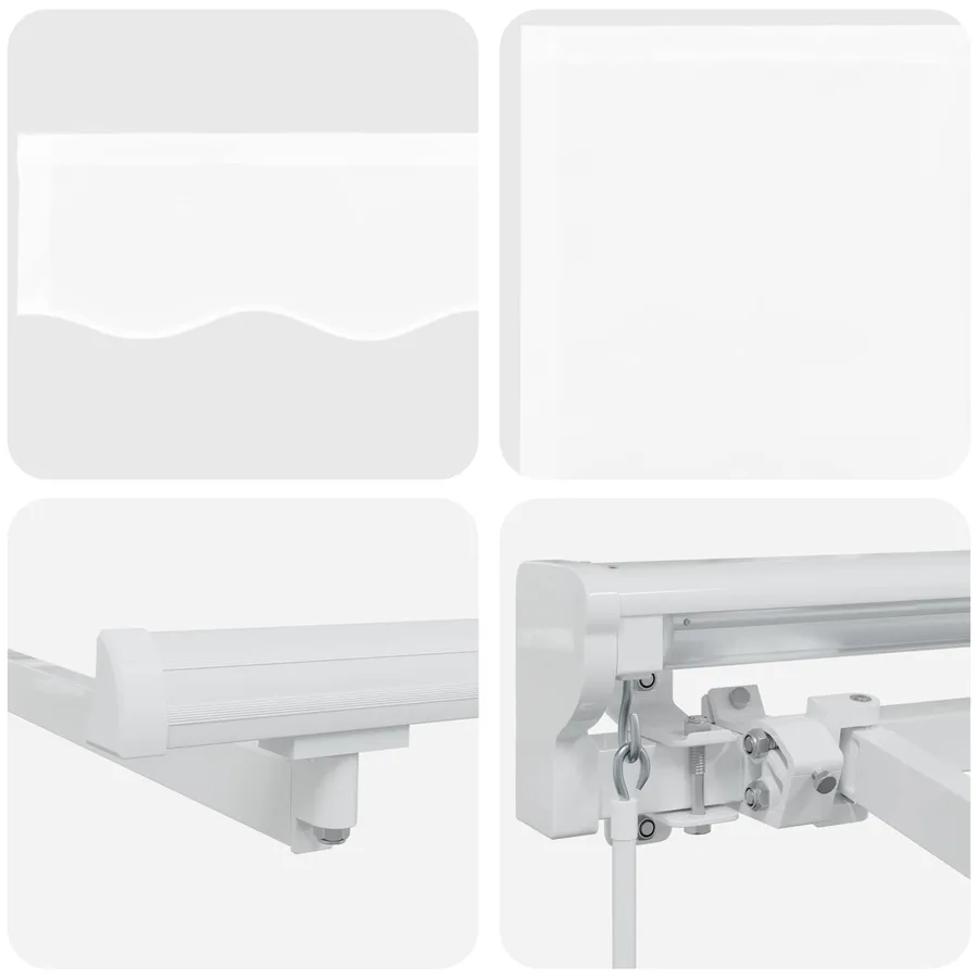 Auvent rétractable manuel Blanc 3 x 2,5 m - 7