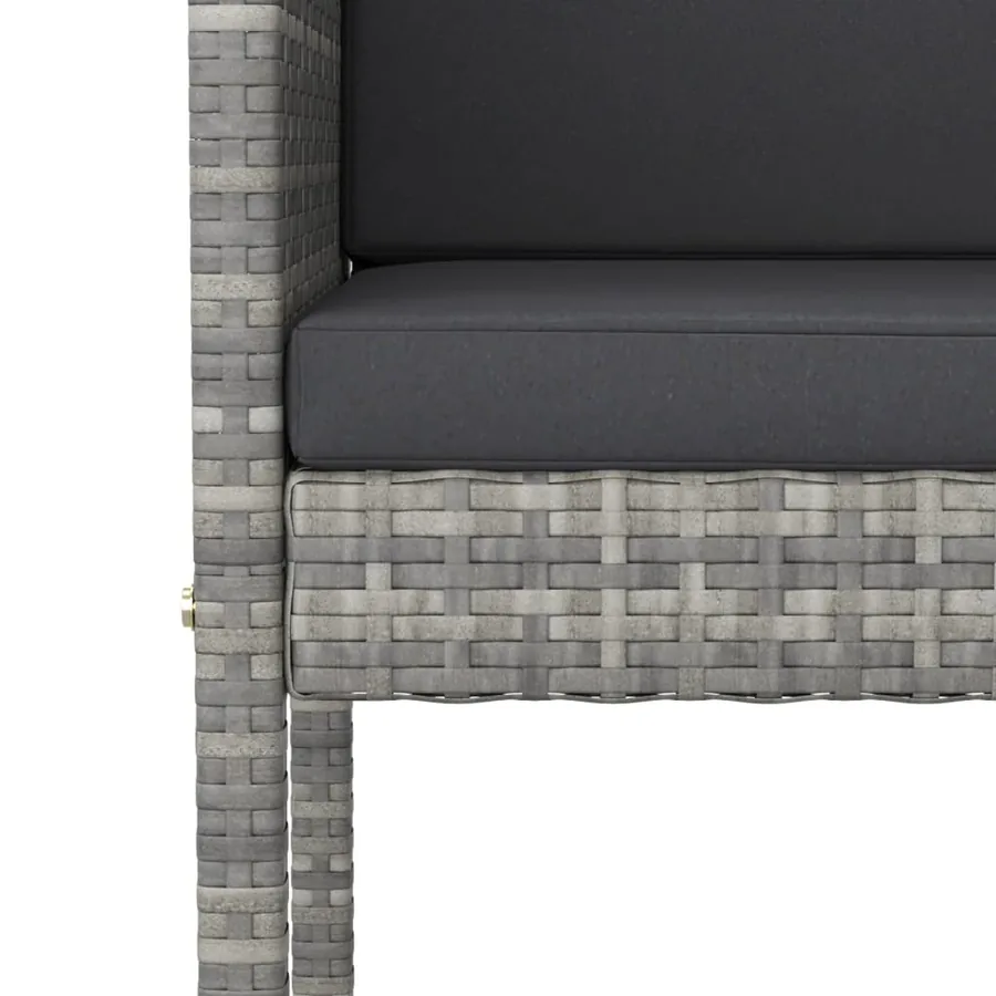 Tabourets de bar lot de 2 avec coussins gris résine tressée - 6