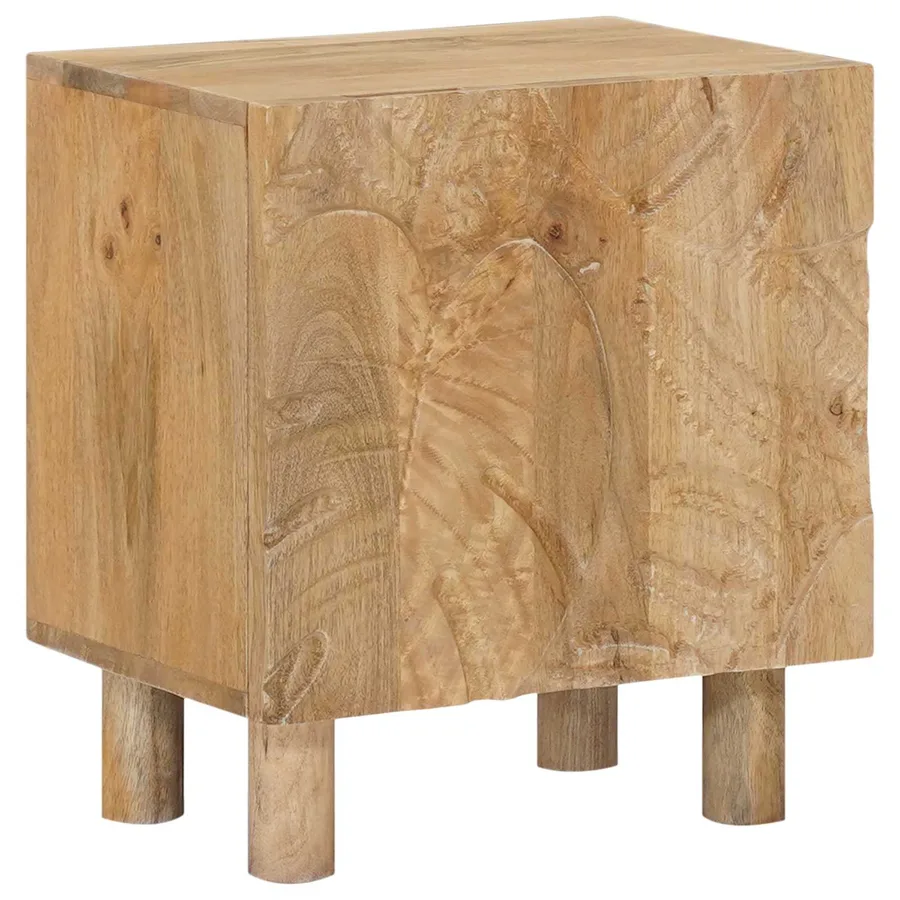 Table de chevet faite main Marron Teck 40 x 30 x 45 cm - 3