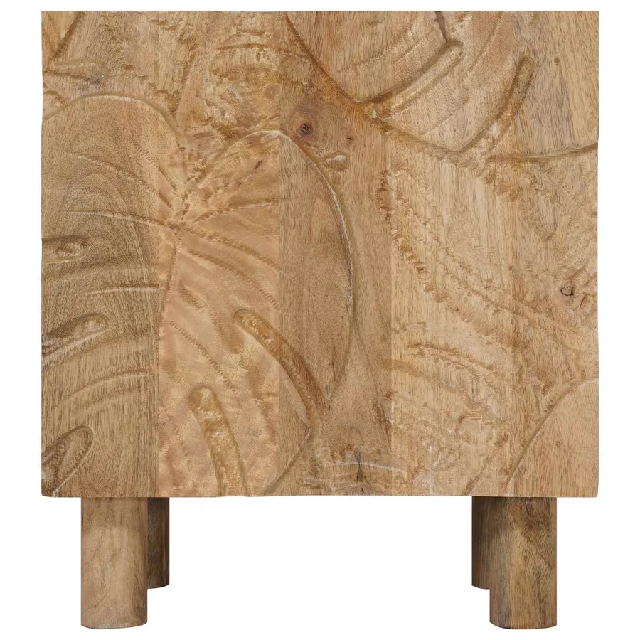 Table de chevet faite main Marron Teck 40 x 30 x 45 cm - 5