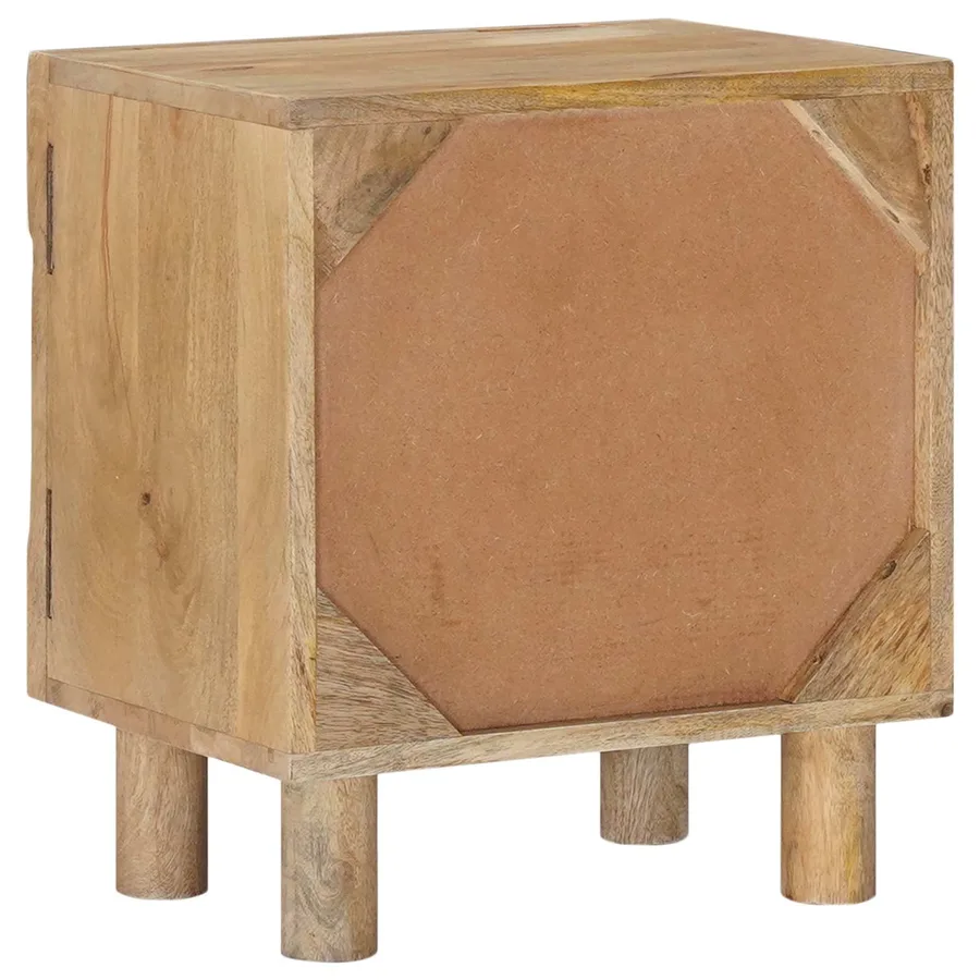 Table de chevet faite main Marron Teck 40 x 30 x 45 cm - 7