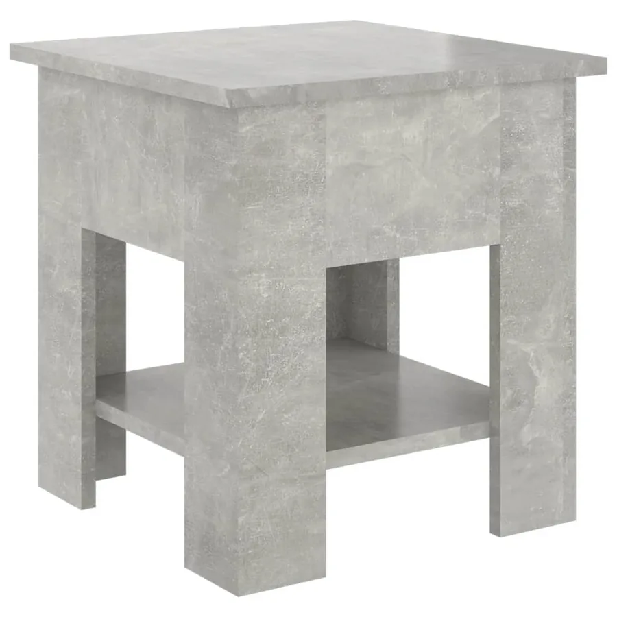 Table basse gris béton 40x40x42 cm bois d'ingénierie - 2