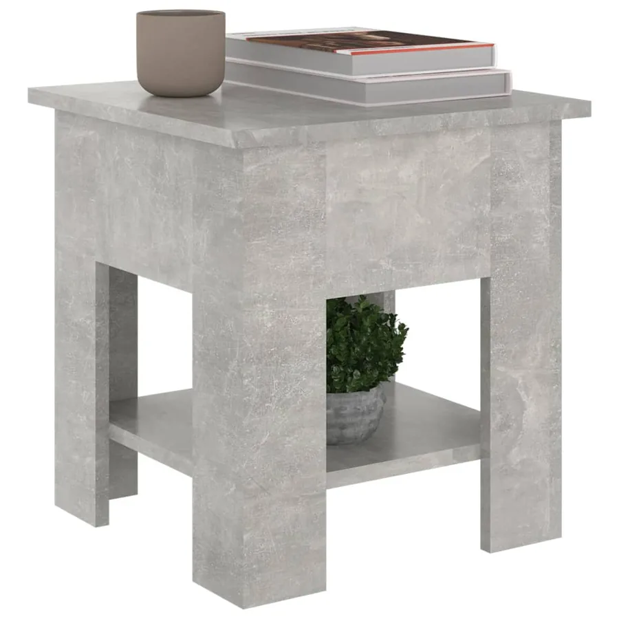 Table basse gris béton 40x40x42 cm bois d'ingénierie - 5