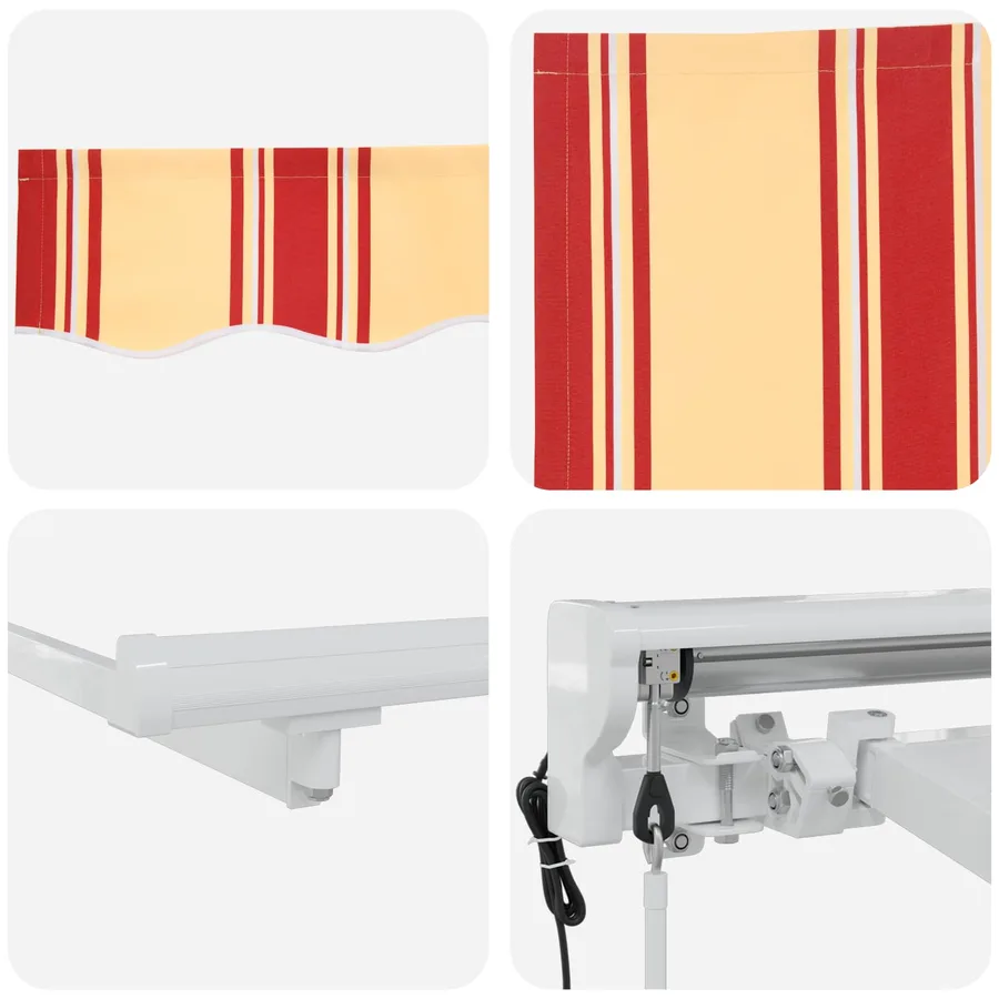 Auvent rétractable électrique Jaune, Orange et Blanc 4 × 3,5 m - 7
