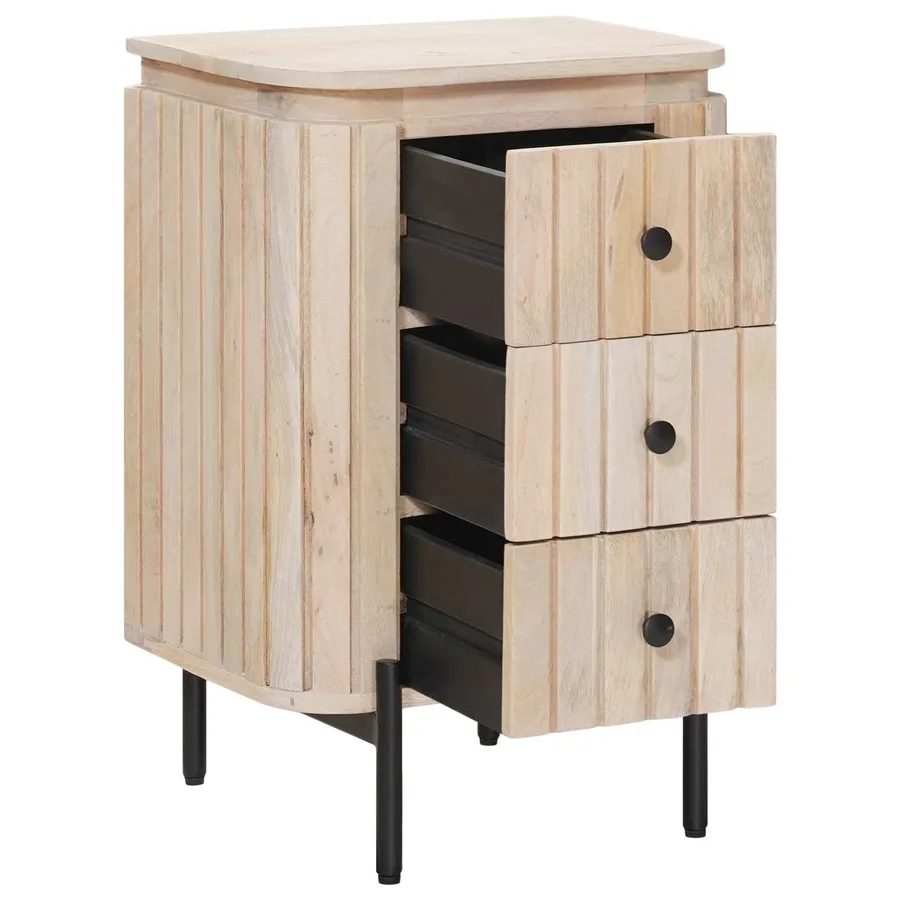 Table de chevet faite main Blanc 40 x 30 x 60 cm - 2