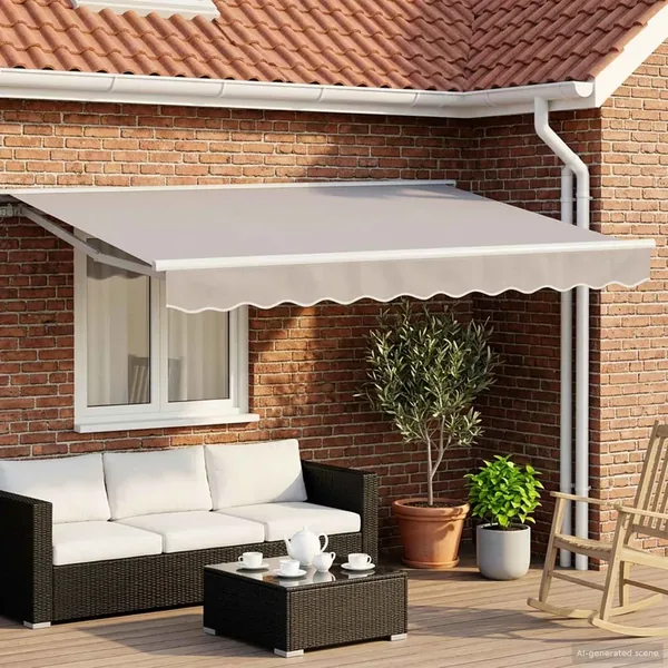 Cadre de store rétractable électrique Blanc 2,5 x 2 m Acier