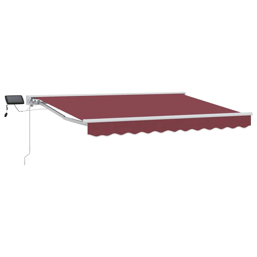 Cadre de store manuel avec LEDs Bourgogne et Blanc 3 x 2,5 m - 2