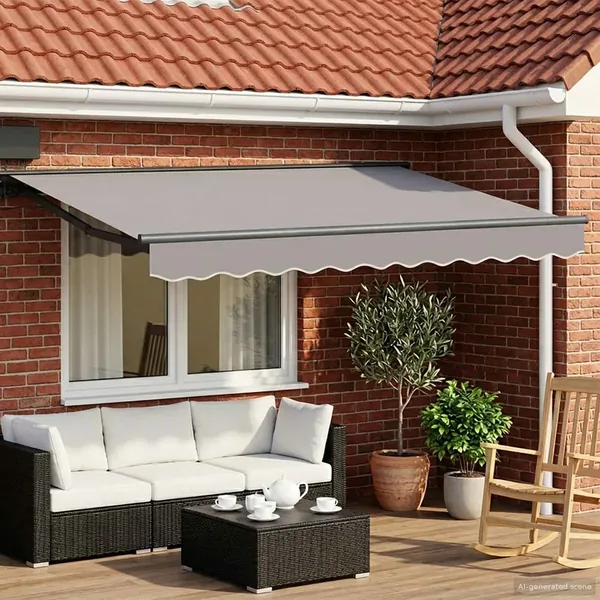 Cadre de store rétractable électrique Anthracite 2,5 x 2 m