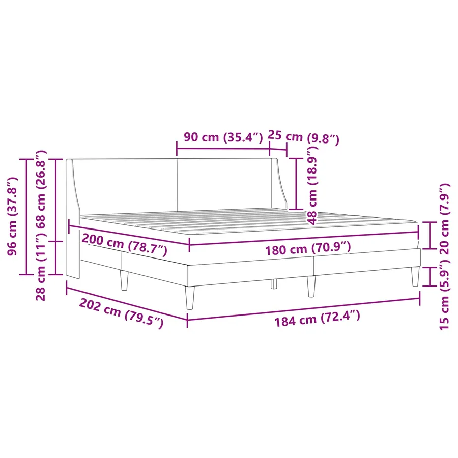 Cadre de lit avec matelas avec tête de lit Polyester - 11