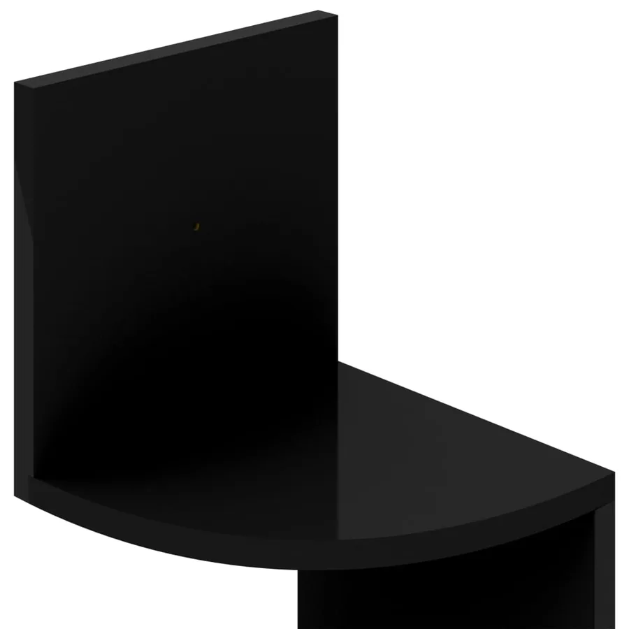 Étagère d'angle murale noir brillant 19x19x123 cm - 6