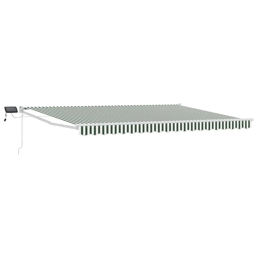 Store rétractable manuel avec LEDs Vert et blanc 4 × 3 m - 2