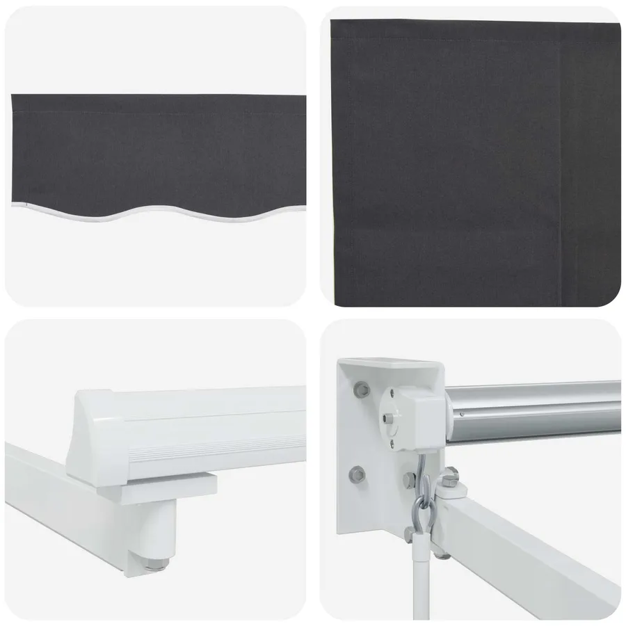 Store rétractable manuel avec LEDs Anthracite et blanc 4 × 3 m - 9