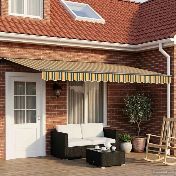 Cadre de store manuel avec LEDs 4,5 × 3 m