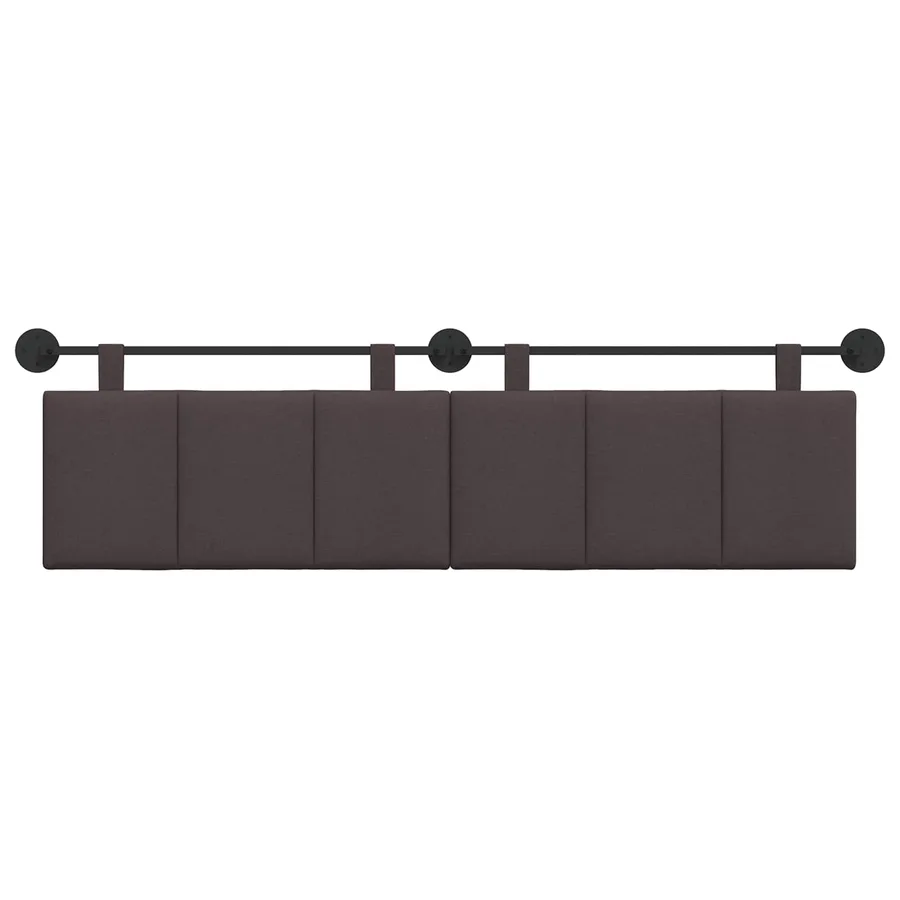 Tête de lit suspendue Marron foncé tissu - 5
