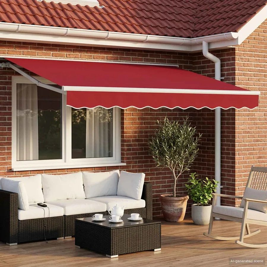 Auvent rétractable électrique Rouge 3 x 2,5 m