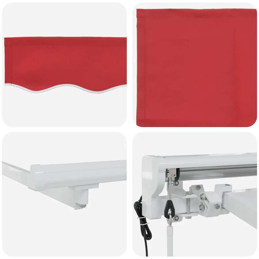 Auvent rétractable électrique Rouge 3 x 2,5 m - 7