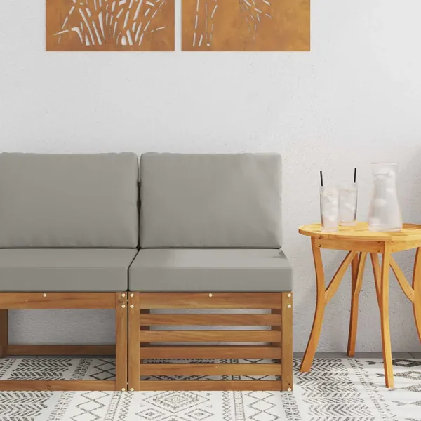 Sofa de milieu extérieur Bois d'Acacia Massif Naturel