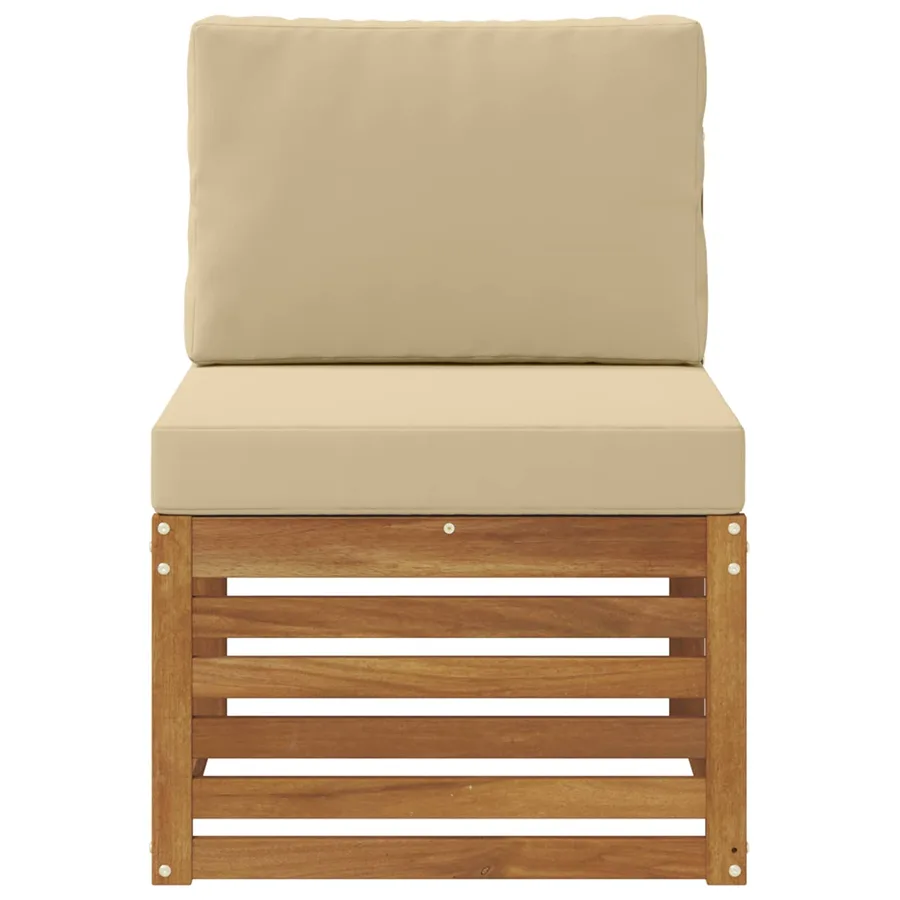 Sofa de milieu extérieur Bois d'Acacia Massif Naturel - 3