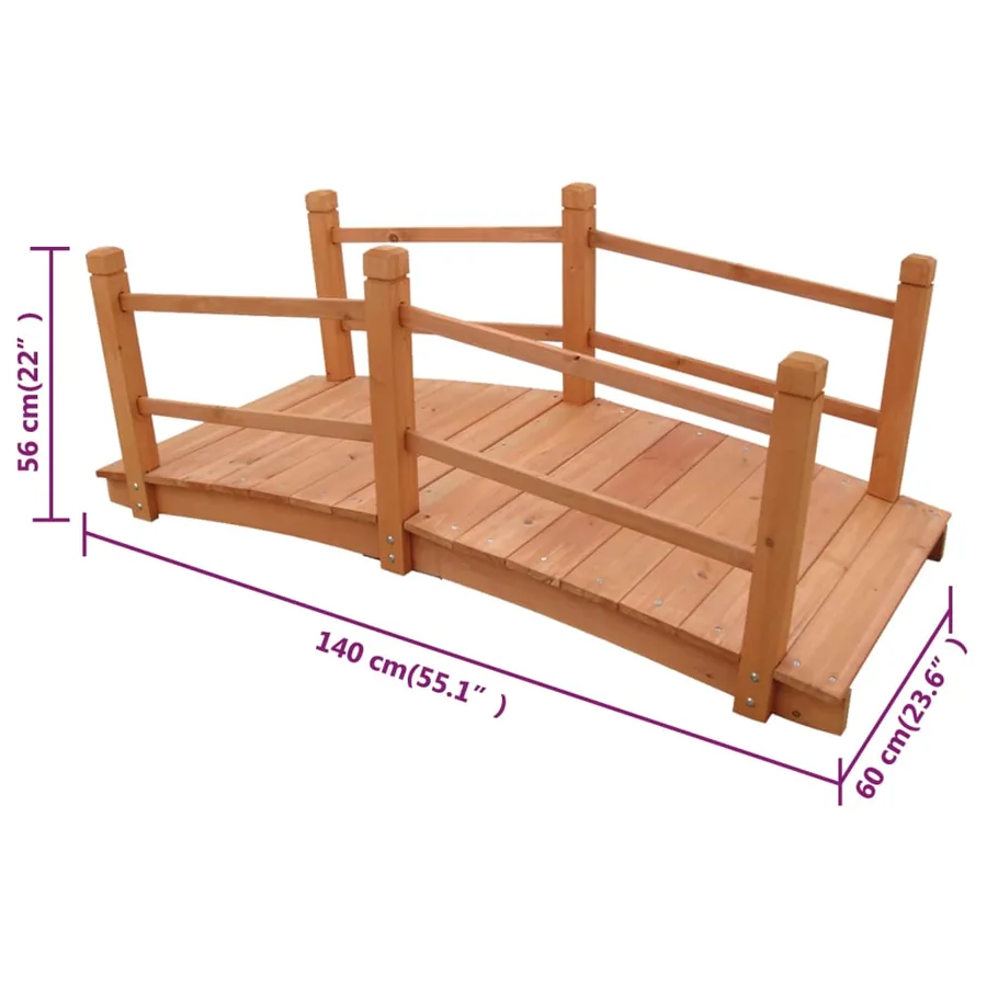 Pont de jardin 140 x 60 x 56 cm - 4