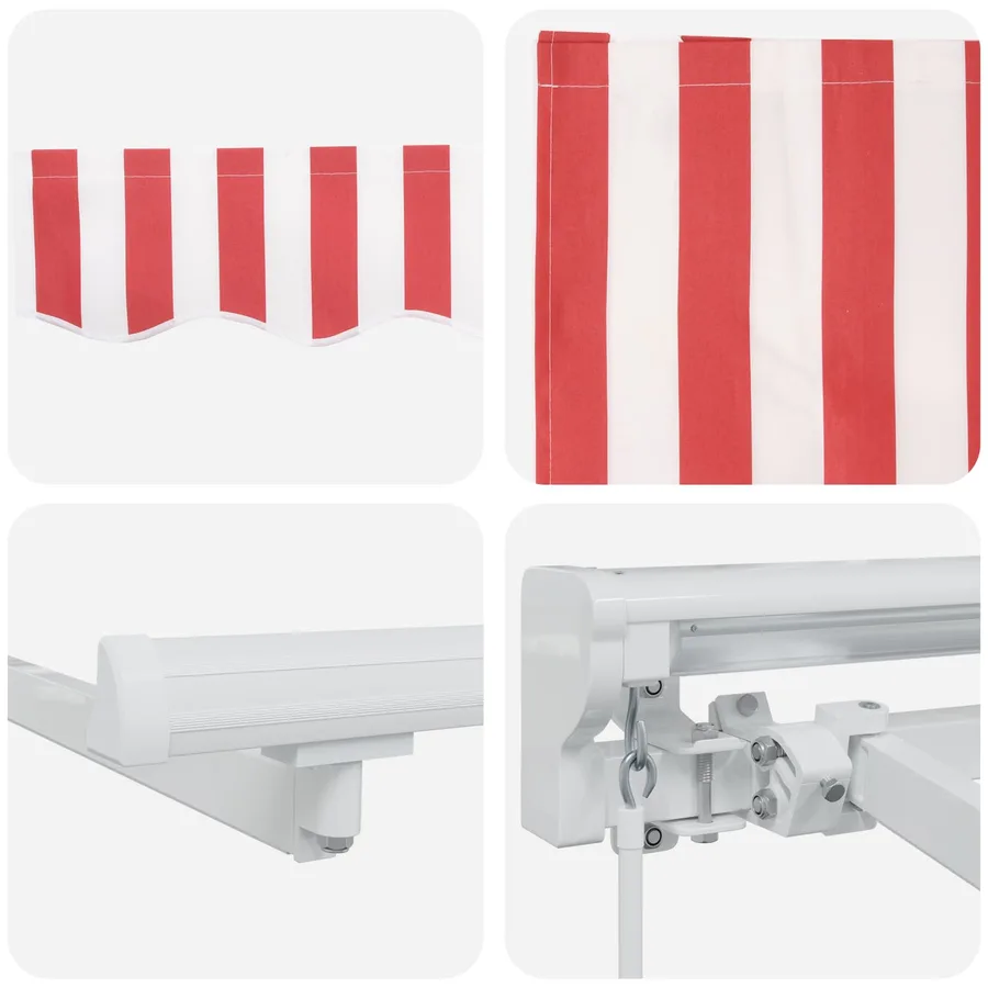 Cadre de store manuel avec LEDs Rouge et Blanc 4 × 3 m - 9