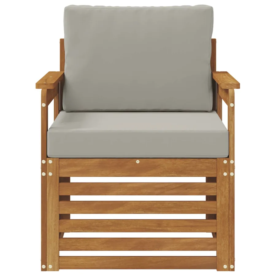 Canapé d’extérieur Bois d'acacia massif et polyester Naturel - 3
