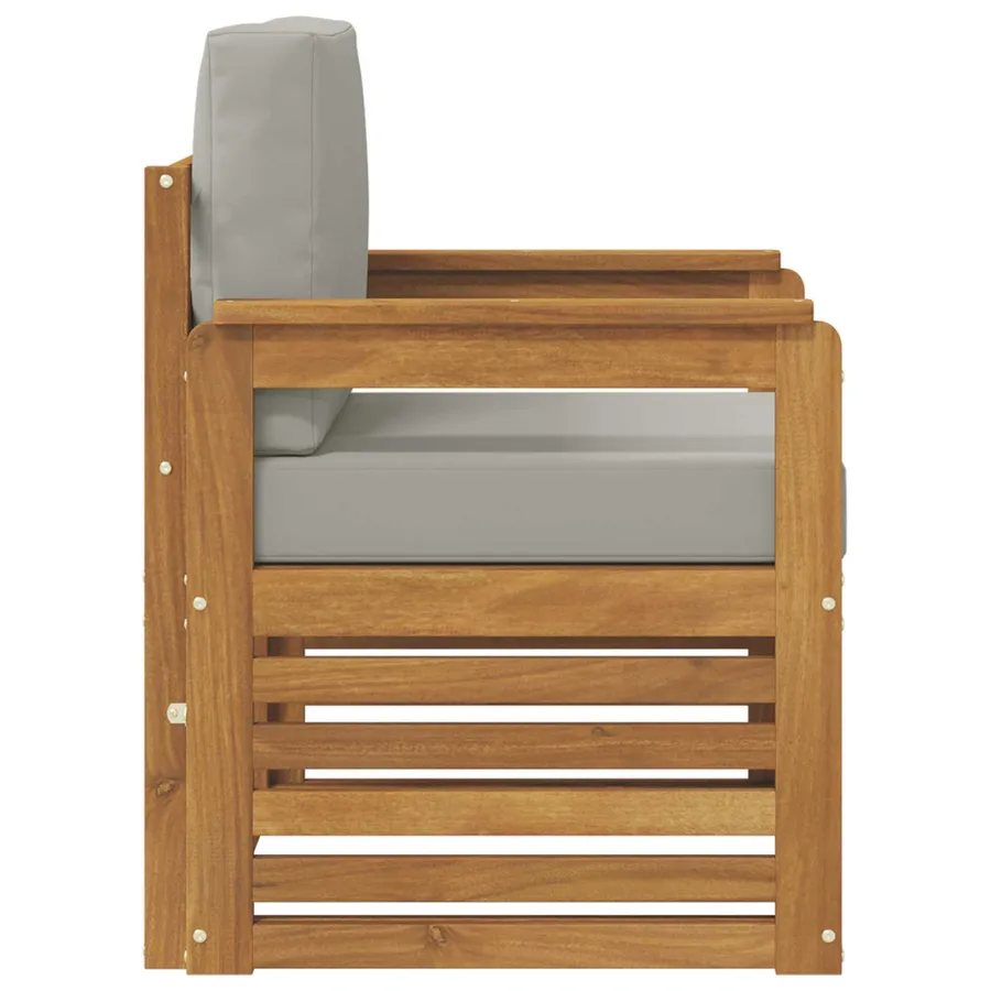 Canapé d’extérieur Bois d'acacia massif et polyester Naturel - 4