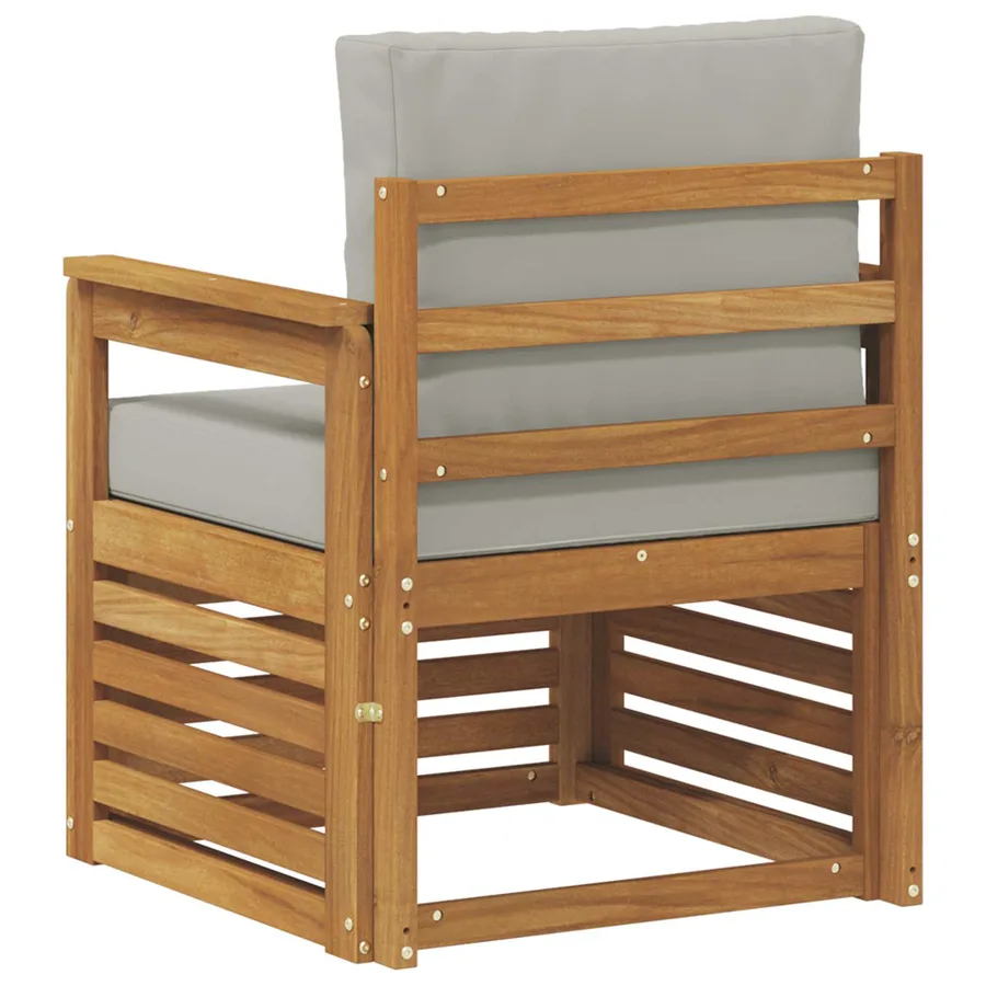 Canapé d’extérieur Bois d'acacia massif et polyester Naturel - 5