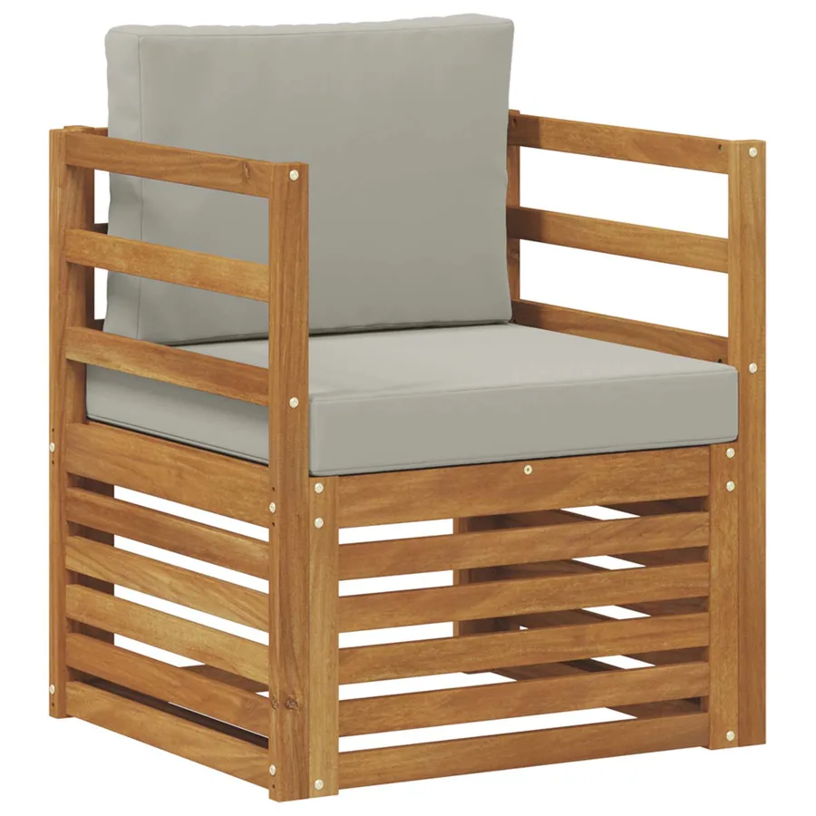 Canapé d’extérieur Bois d'acacia massif et polyester Naturel - 2