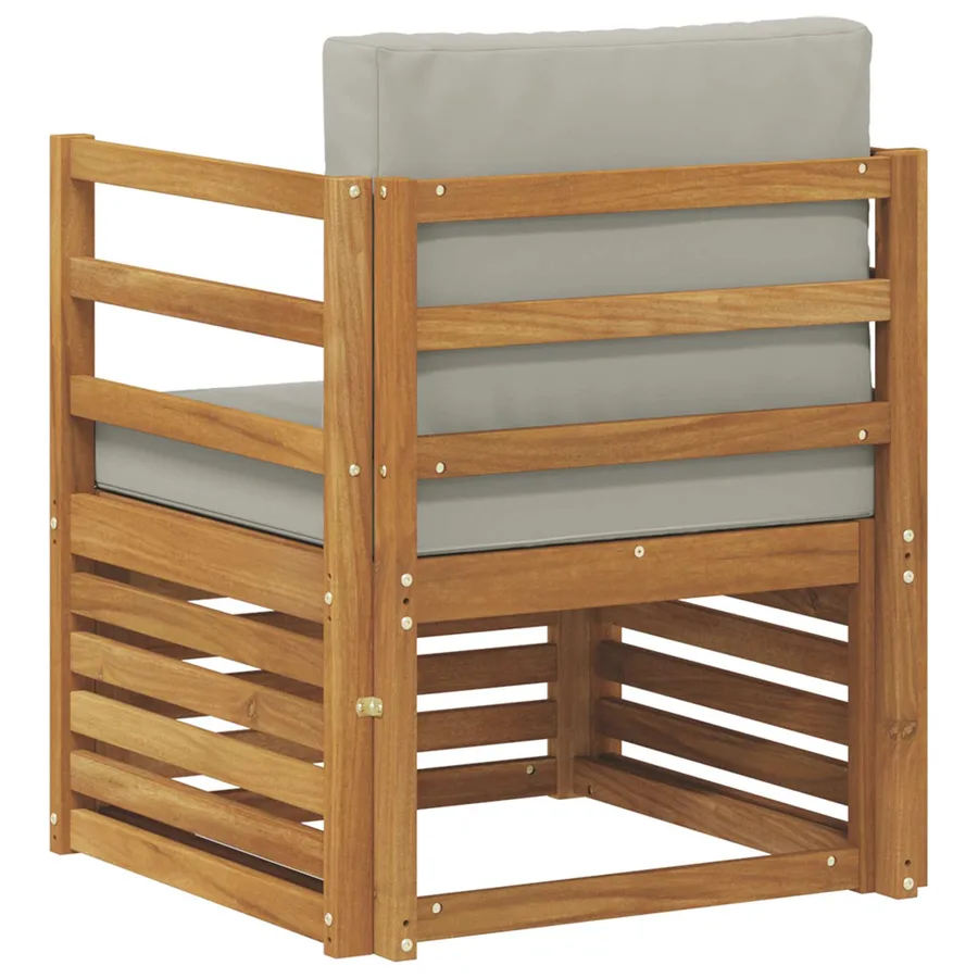Canapé d’extérieur Bois d'acacia massif et polyester Naturel - 5