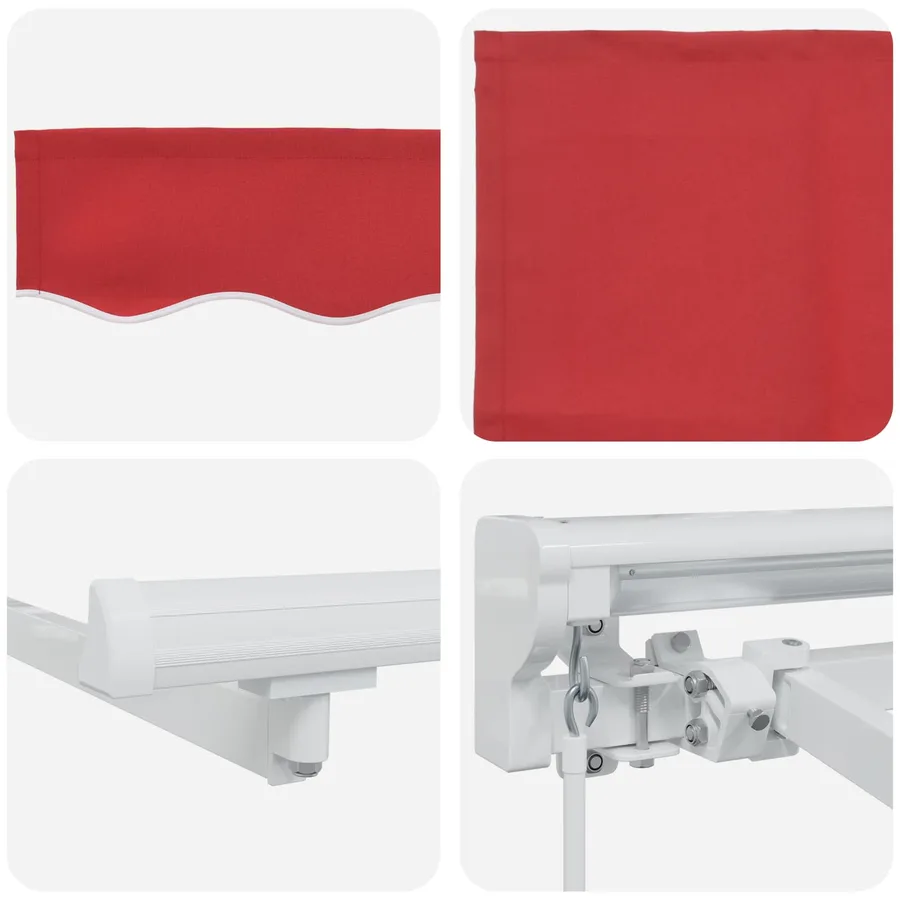 Auvent rétractable manuel Rouge 4 × 3 m - 7