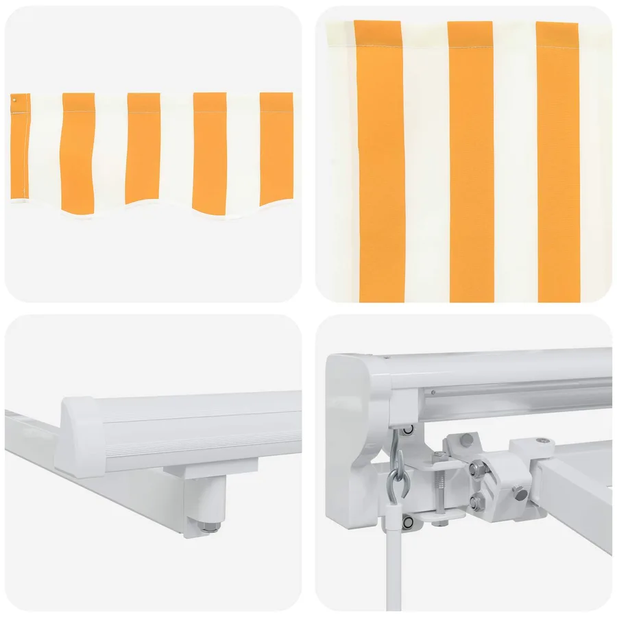 Cadre de store manuel avec LEDs Jaune et blanc 4 × 3 m - 9