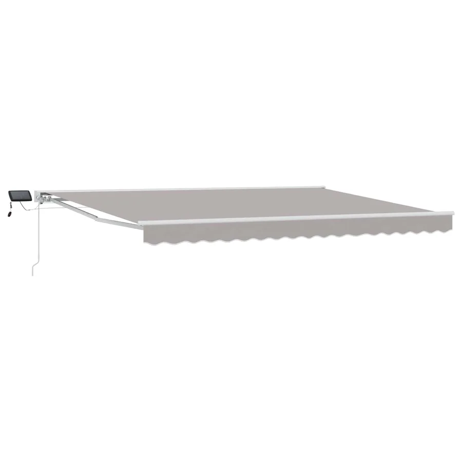 Cadre de store manuel avec LEDs Gris clair et blanc 4 × 3 m - 2