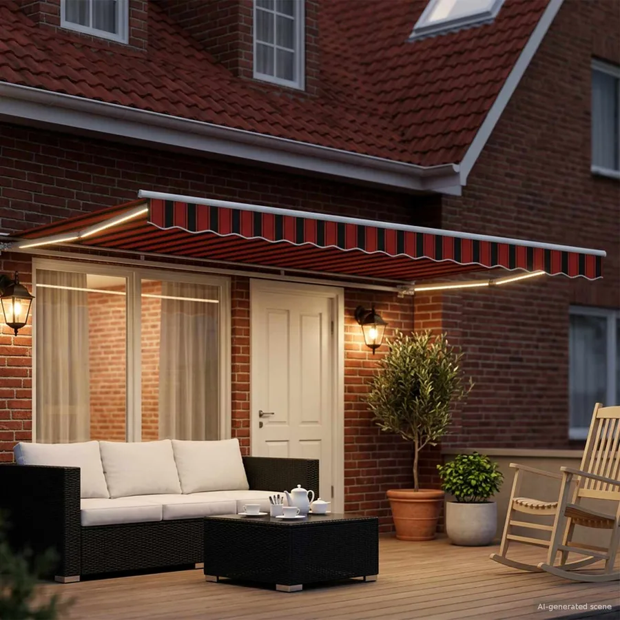 Cadre de store manuel avec LEDs 4,5 × 3,5 m - 3