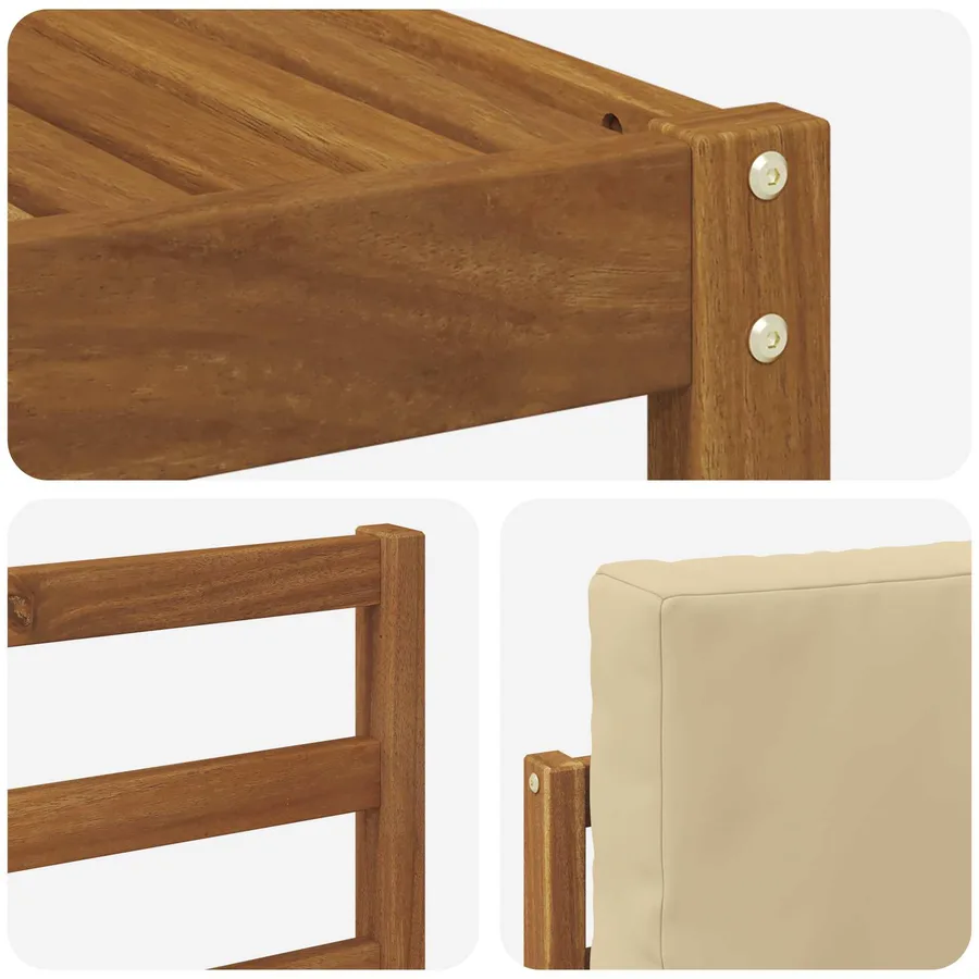 Ensembles de canapés avec coussin 10 pcs Naturel et Beige - 7
