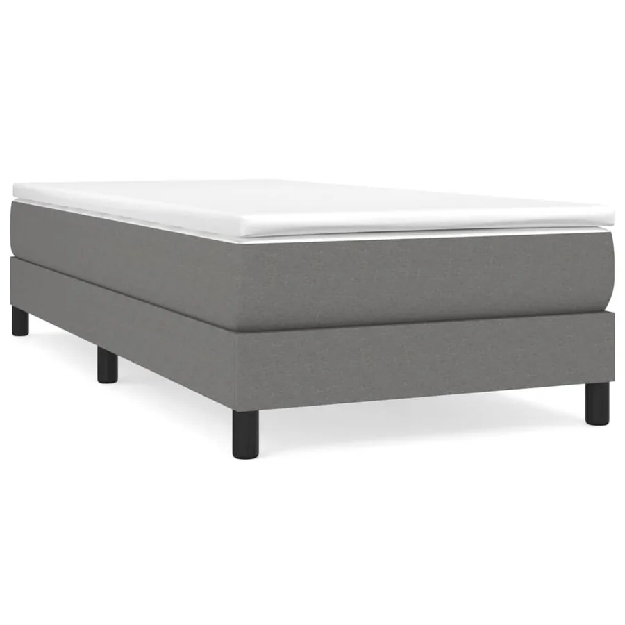 Sommier à lattes de lit avec matelas Gris foncé 80x200 cm Tissu - 2
