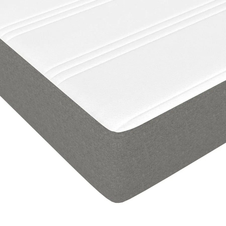 Sommier à lattes de lit avec matelas Gris foncé 80x200 cm Tissu - 8